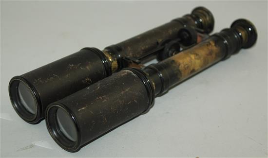 An unusual pair of adjustable binoculars & a telescope